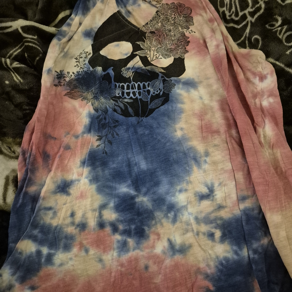 Torrid Multicolor Tie-Dye Skull Tee